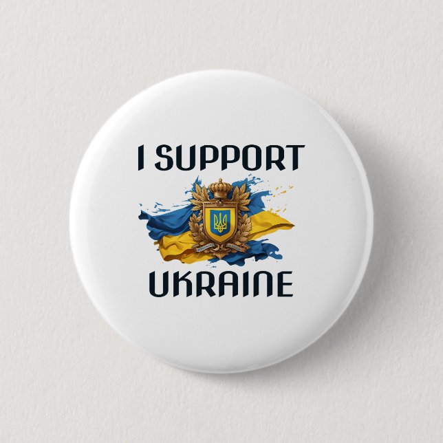 Ich unterstütze die Ukraine, stehe für den ukraini Button (Vorderseite)