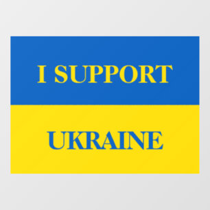 Ich unterstütze die Ukraine. Ukrainische Flagge. F Fensteraufkleber