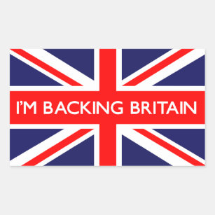 Ich unterstütze Großbritannien auf britischer Flag Rechteckiger Aufkleber