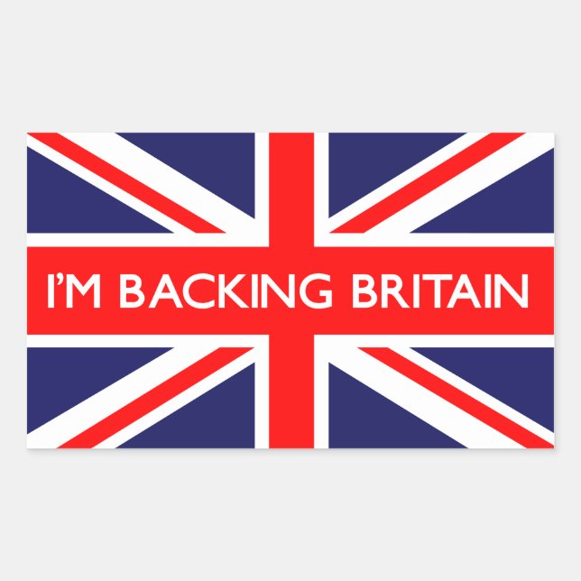 Ich unterstütze Großbritannien auf britischer Flag Rechteckiger Aufkleber (Vorderseite)