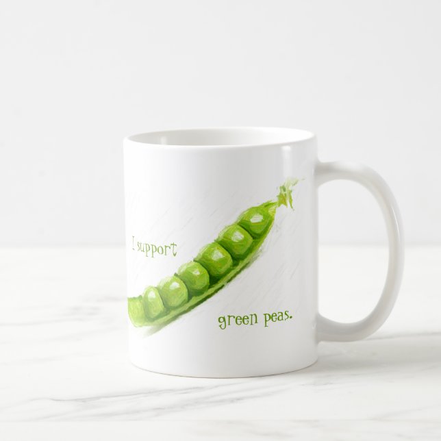 Ich unterstütze grüne Erbsen Tasse (Rechts)