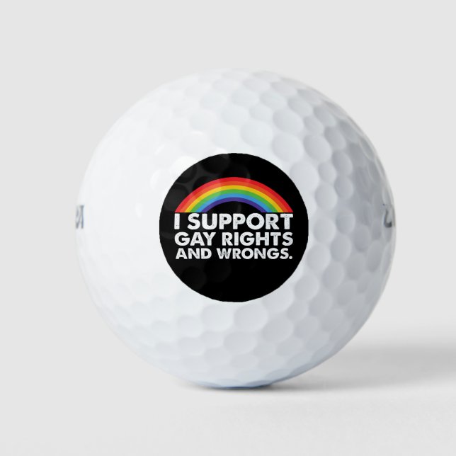 Ich unterstütze homosexuelle Rechte und Homosexuel Golfball (Vorderseite)