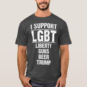 Ich unterstütze LGB Liberty Guns Beer rump lustige T-Shirt