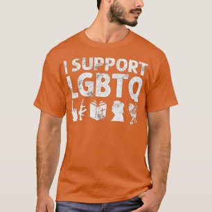 Ich unterstütze LGBQ Liberty Guns Bibelrumpf GRILL T-Shirt
