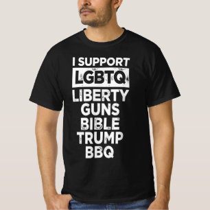 Ich unterstütze LGBTQ Liberty  GRILLEN Funny T-Shirt