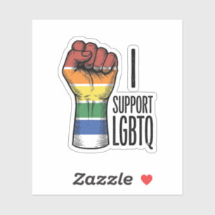 Ich unterstütze LGBTQ Vintage Pride Fist Shirt Des Aufkleber