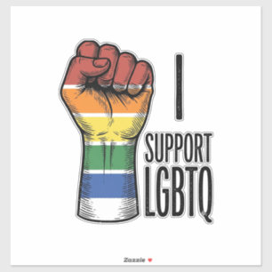 Ich unterstütze LGBTQ Vintage Pride Fist Shirt Des Aufkleber