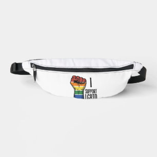Ich unterstütze LGBTQ Vintage Pride Fist Shirt Des Bauchtasche