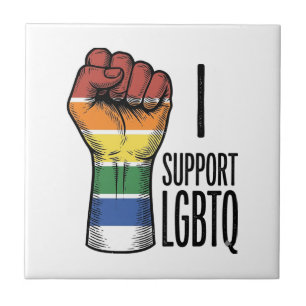 Ich unterstütze LGBTQ Vintage Pride Fist Shirt Des Fliese