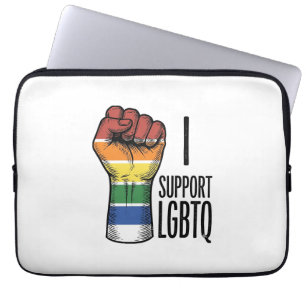 Ich unterstütze LGBTQ Vintage Pride Fist Shirt Des Laptopschutzhülle