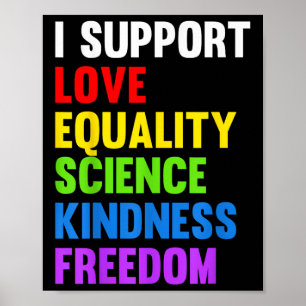 Ich unterstütze Liebe Gleichheit Wissenschaft Mens Poster