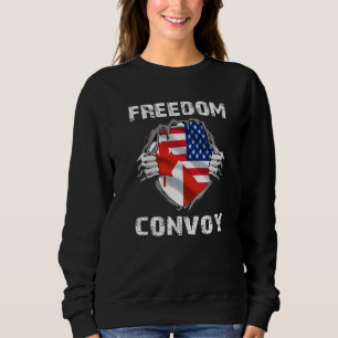Ich unterstütze LKWs USA und Kanada Flag Freedom C Sweatshirt
