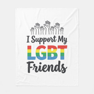 Ich unterstütze meine LGBT-Freunde Regenbogen-Stol Fleecedecke