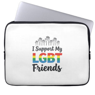 Ich unterstütze meine LGBT-Freunde Regenbogen-Stol Laptopschutzhülle