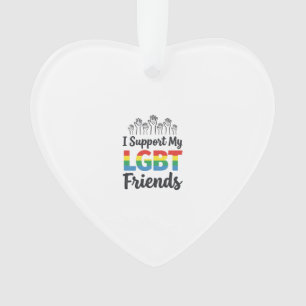 Ich unterstütze meine LGBT-Freunde Regenbogen-Stol Ornament