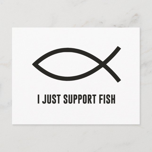 Ich unterstütze nur das Symbol "Fish Ichthys" Postkarte (Vorderseite)