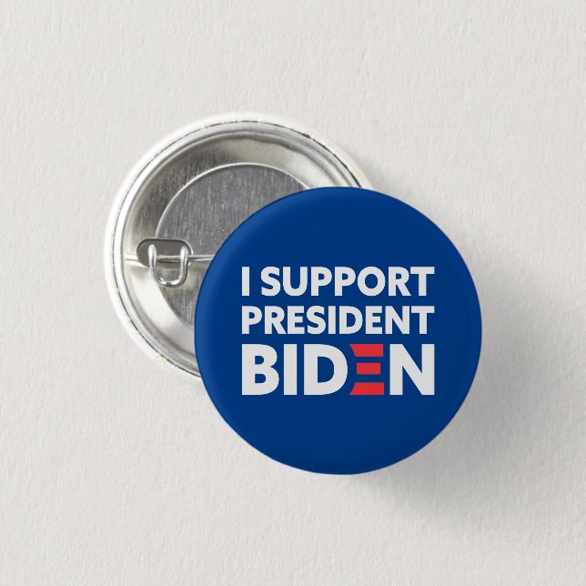 Ich unterstütze Präsident Biden Custom Color Blue Button (Vorne & Hinten)