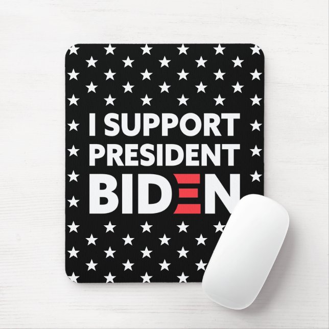 Ich unterstütze Präsident Biden Stars Pattern Blac Mousepad (Mit Mouse)