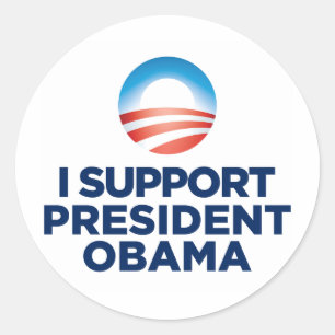Ich unterstütze Präsident Obama Runder Aufkleber