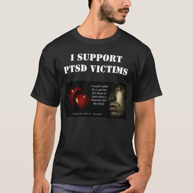 Ich unterstütze PTSD-Opfer, Dunkle Mens-Hemd T-Shirt (Vorderseite)
