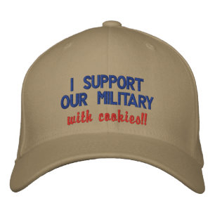 Ich unterstütze unser Militär mit Keksen!! Bestickte Baseballkappe