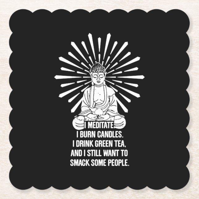 Ich verbringe Kerzen. Ich trinke grünen Tee. Untersetzer (Vorderseite)