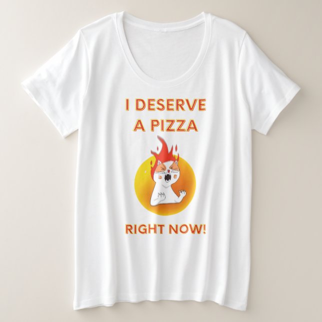 Ich verdiene gerade einen Pizzaslogan mit wütender Große Größe T-Shirt (Design vorne)