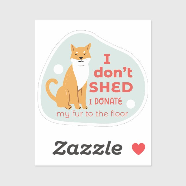 Ich vergoss kein niedliches Shiba inu aqua rot Aufkleber (Blatt)