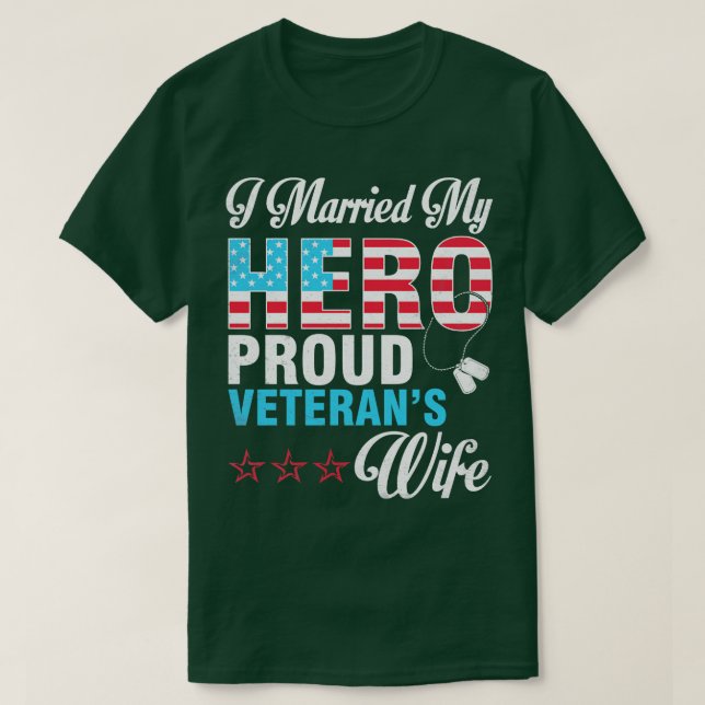 Ich Verheiratete meine Helden-Proud-Veteranen Ehef T-Shirt (Design vorne)