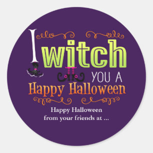 ICH VERHEXE DIR EIN GLÜCKLICHES HALLOWEEN Favor Au Runder Aufkleber