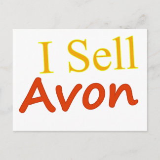 Ich verkaufe Avon White Background Postkarte