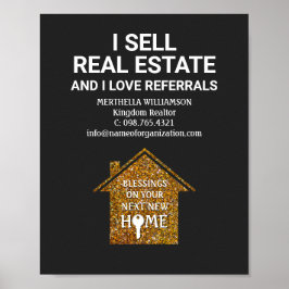 Ich verkaufe Real Anwesen Liebe Referals Realtor Poster