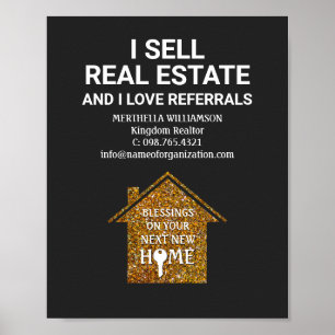 Ich verkaufe Real Anwesen Liebe Referals Realtor Poster