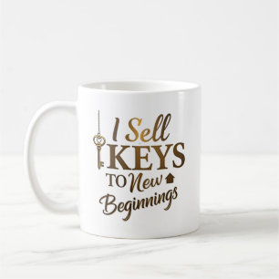 Ich verkaufe Schlüssel zu neuen Anfängen Custom- Kaffeetasse