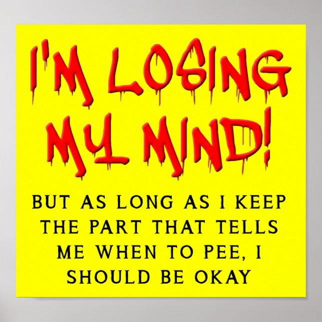 Ich verliere meinen Mind Funny Poster Sign (Vorne)