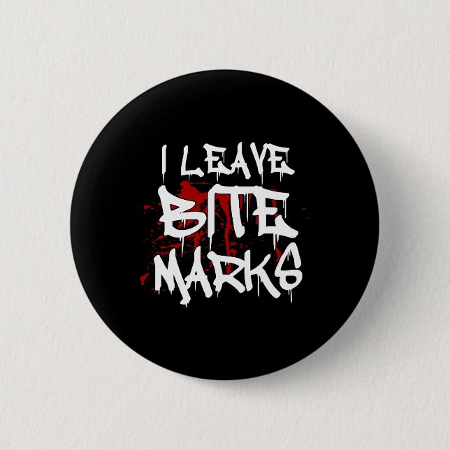 Ich Verließ Bite Marks Fun Halloween Vampire Blood Button (Vorderseite)