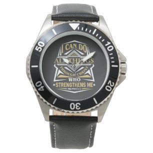 Ich vermag alles durch Christus Armbanduhr