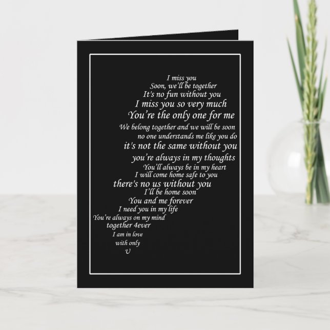 Ich vermisse auch deinen Text in der Hälfte des He Karte (Vorderseite)