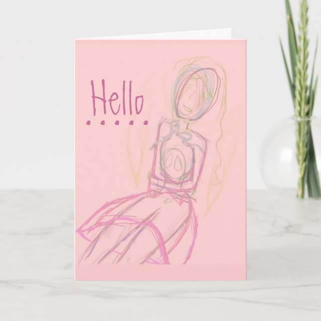 Ich vermisse deine Karte in Rosa (Vorderseite)