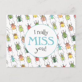 Ich vermisse deine Liebe Bugs Käfer-Mustertehrerin Postkarte