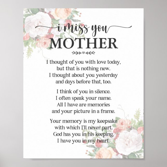 Ich vermisse dich das Poster von Mutter Mutter (Vorne)