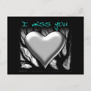 Ich vermisse Dich Herz Postkarte