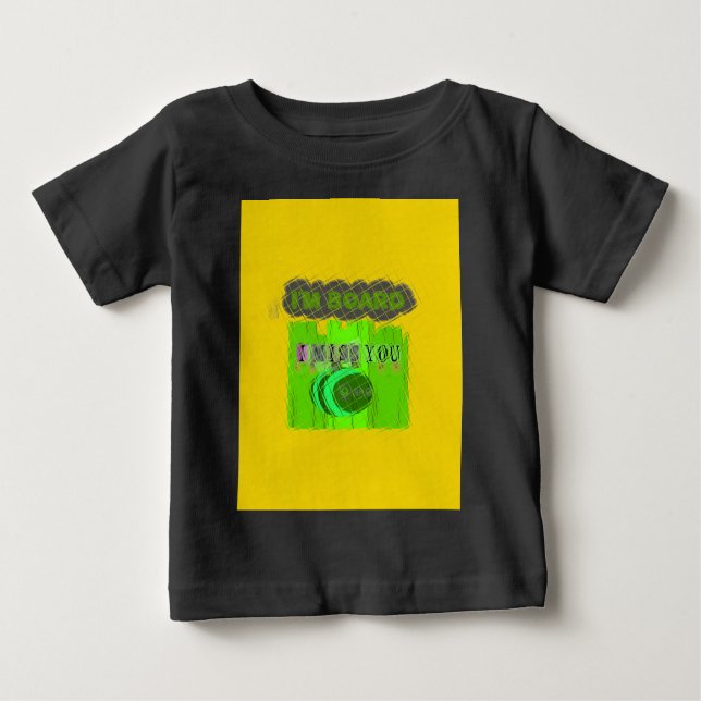 Ich vermisse dich, ich bin Vorstand: Funny Text Qu Baby T-shirt (Vorderseite)