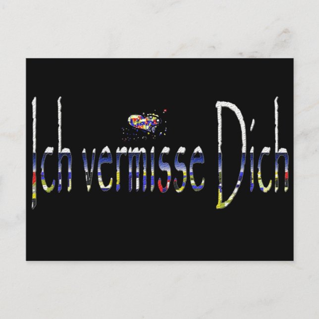 Ich vermisse Dich Postkarte (Vorderseite)
