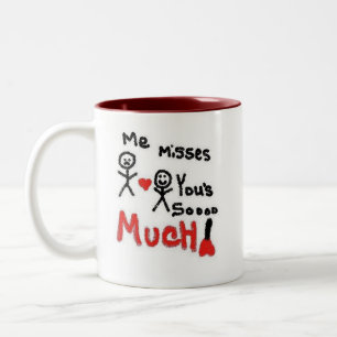 Ich vermisse dich so viel Cartoon Zweifarbige Tasse