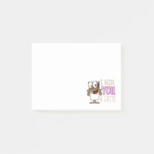 Ich vermisse dir einen Latte Post-it Klebezettel