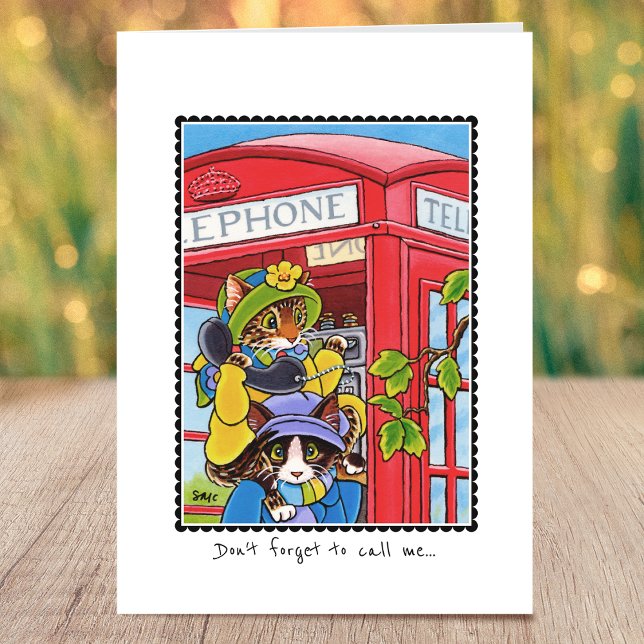 Ich vermisse Ihr Telefon Funny Cat Custom geklappt Karte (Von Creator hochgeladen)