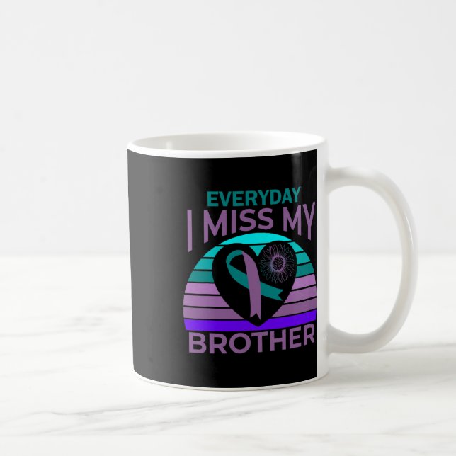 Ich vermisse mein Brother Heart Ribbon Suicide Awa Kaffeetasse (Rechts)
