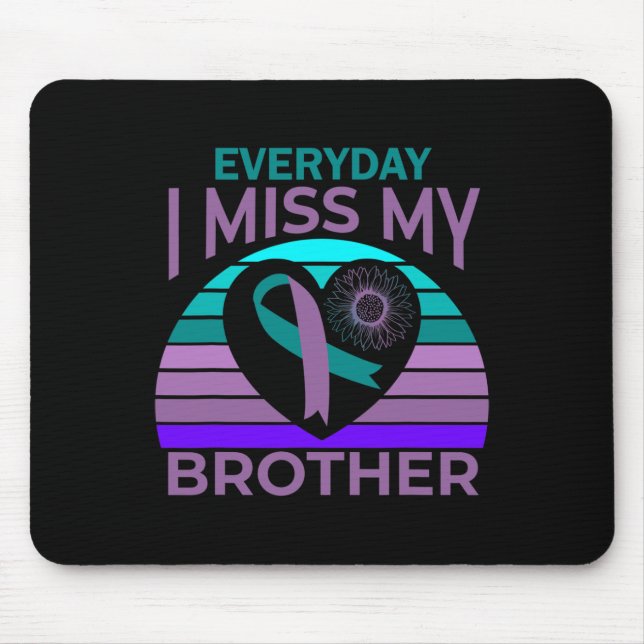Ich vermisse mein Brother Heart Ribbon Suicide Awa Mousepad (Vorne)
