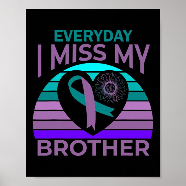 Ich vermisse mein Brother Heart Ribbon Suicide Awa Poster (Vorne)